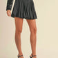 Black Satin Bubble Hem Mini Skirt