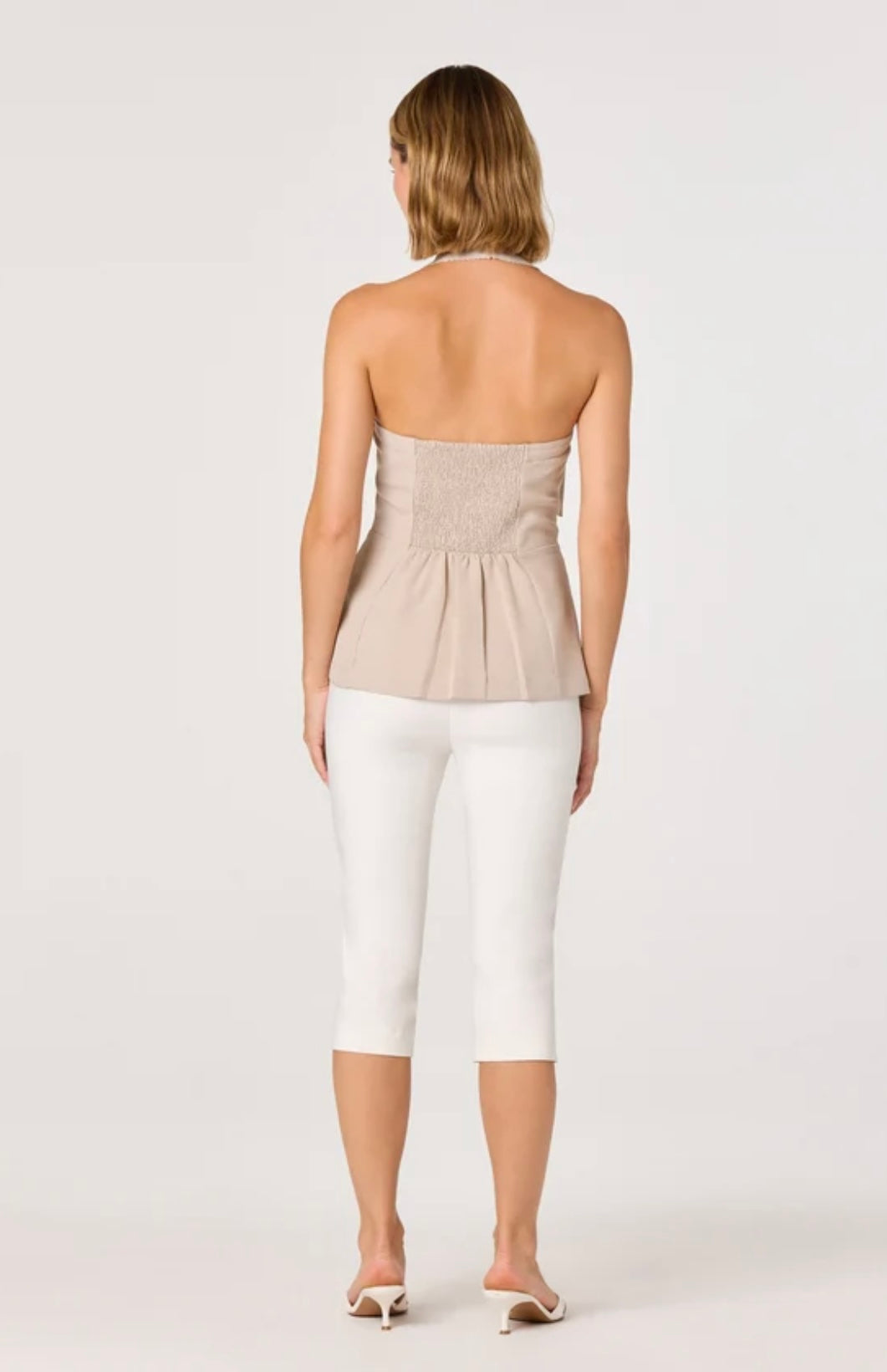 Cithara Checker Longline Halter Vest Top