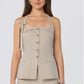 Cithara Checker Longline Halter Vest Top