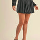 Black Satin Bubble Hem Mini Skirt