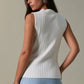 Twisted Front V-Neck Sleeveless Sweater Top