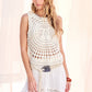 Natural Knit Crochet Top