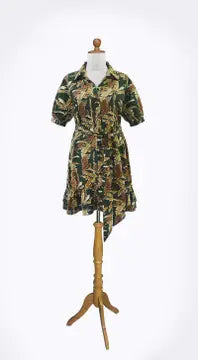 Short Sleeve Camille Dress Ruffle Bottom with Belt