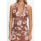 Bloom Halter Mesh Maxi Dress