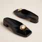 Bruno Menegatti Orly Peep toe Mule Patent Leather - Black