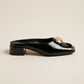 Bruno Menegatti Orly Peep toe Mule Patent Leather - Black