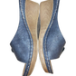 Blue Naples Slide On Wedge Sandal