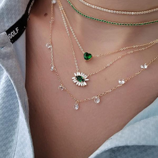Necklace Multi String CZ