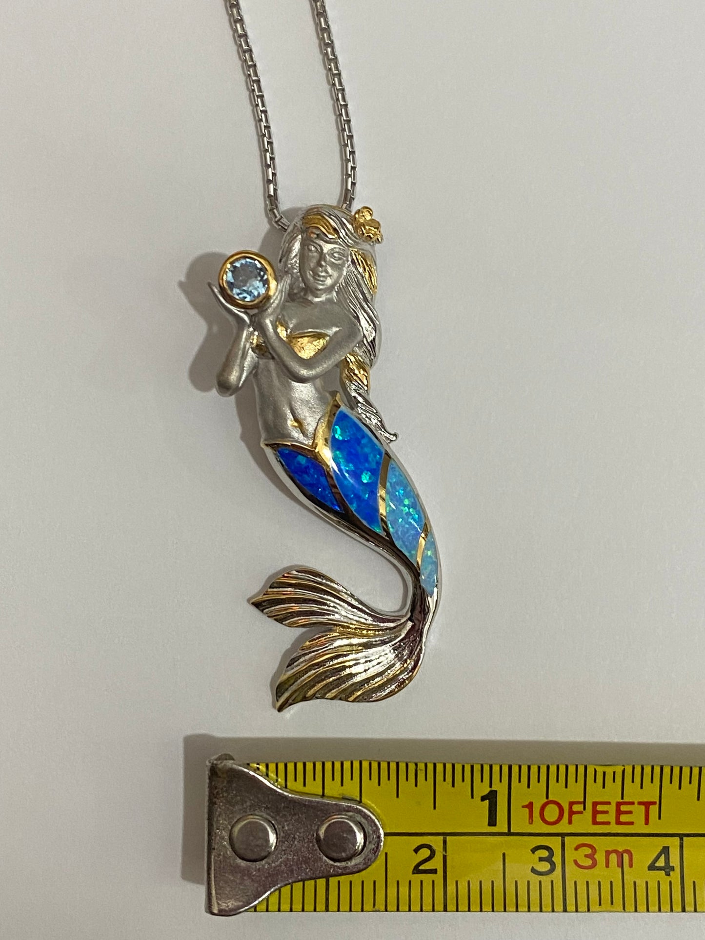Blue Opal Mermaid Pendant