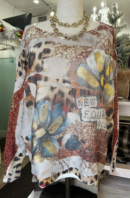 Art Work Mesh Sweater (Assorted Print)