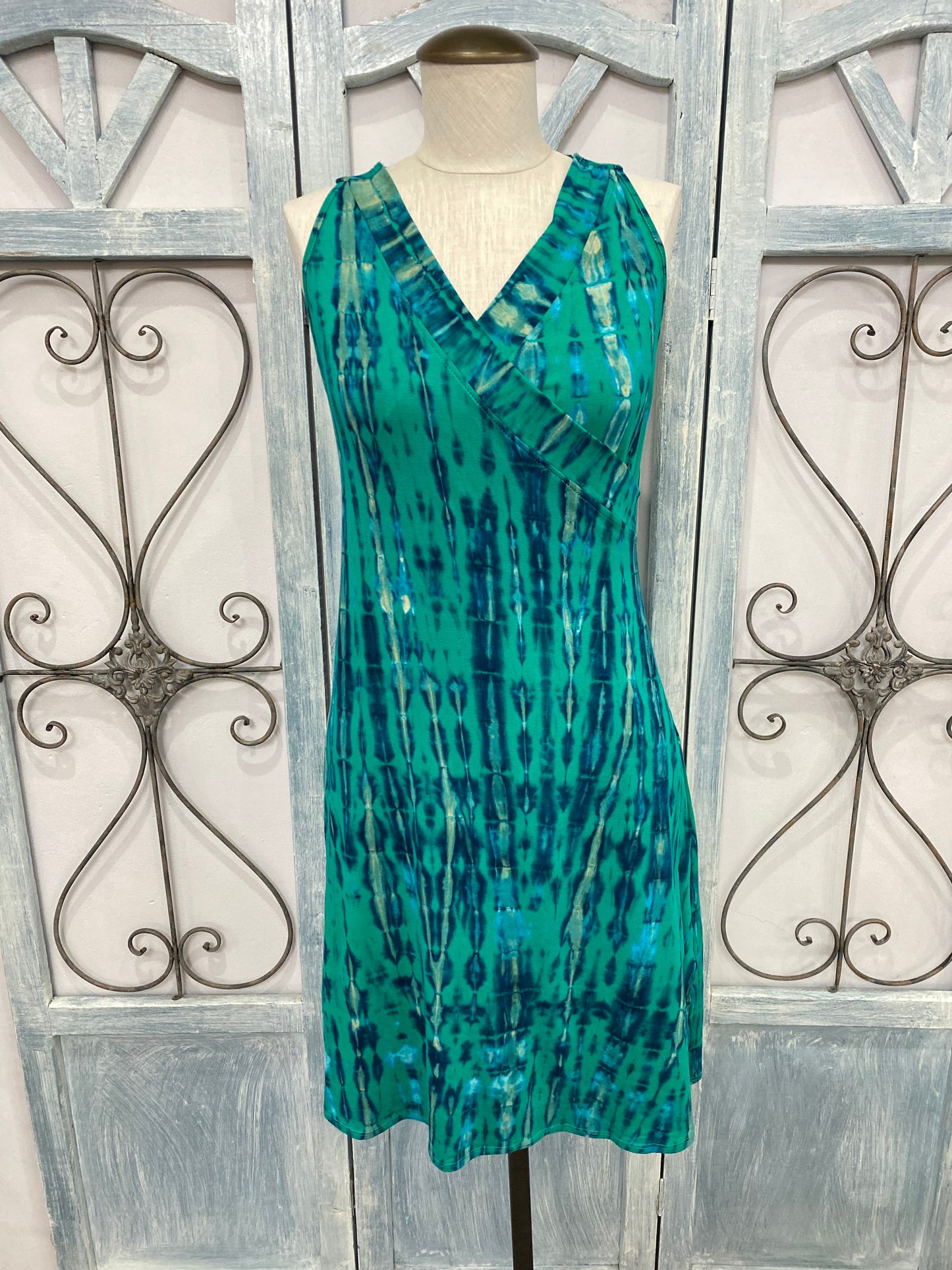 Tropical Teal Tie Dye Racer Back Dress