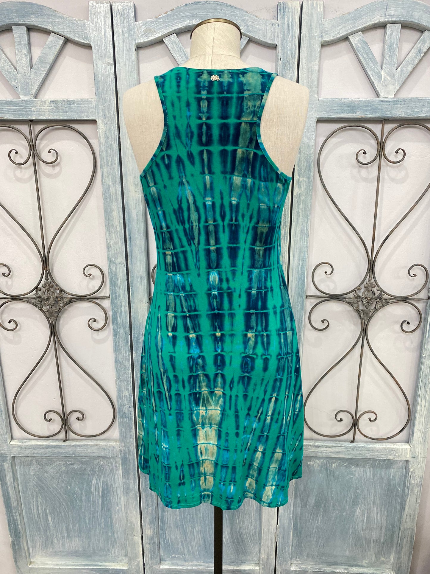 Tropical Teal Tie Dye Racer Back Dress