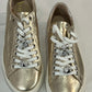 Nappa Gold Crinkle Sneakers W/ Charms