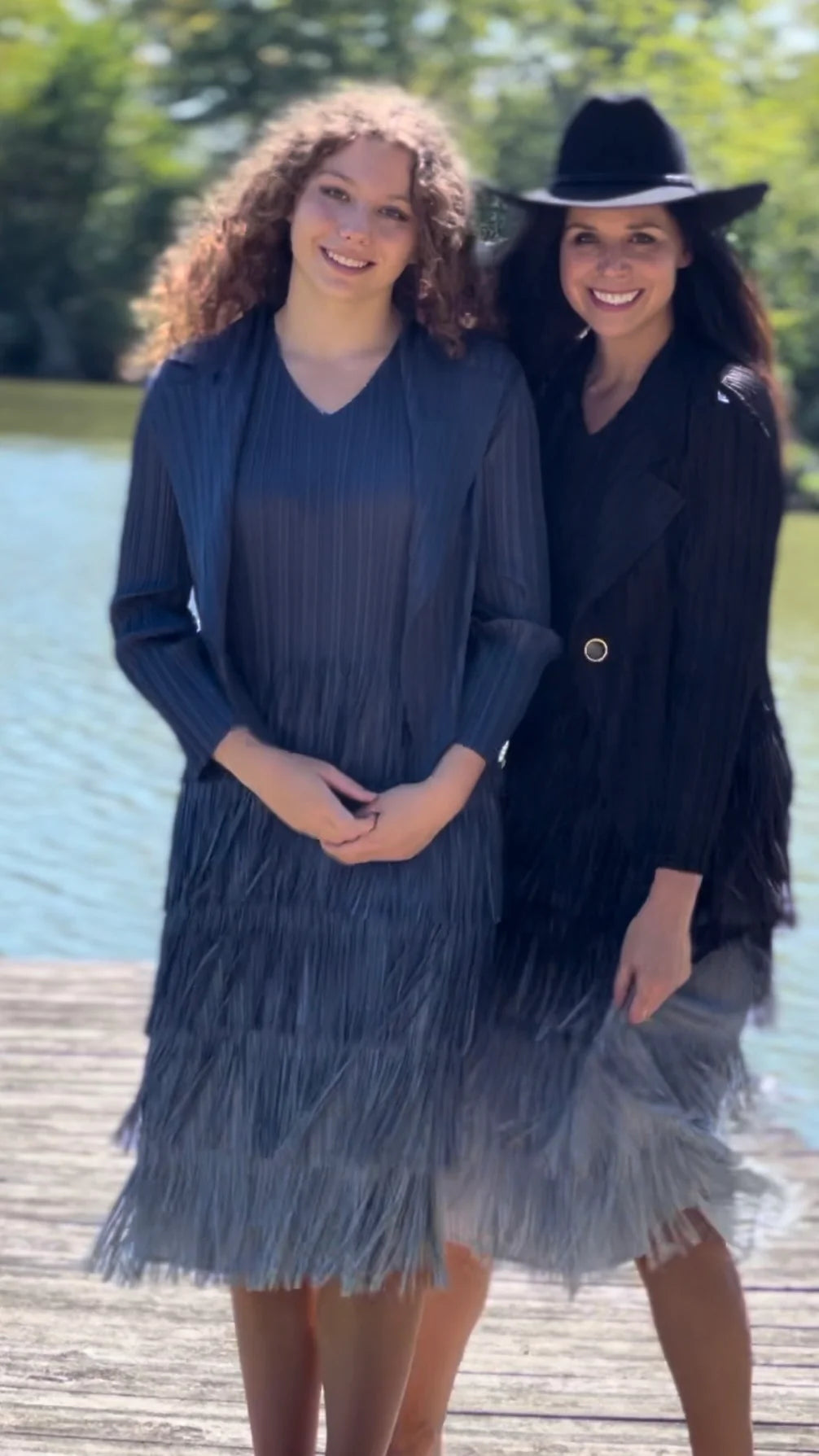 Pleating with fringe Dress set - Ombre effect (Assorted Colors)