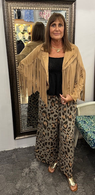 Faux Suede Fringe Jacket (Assorted Colors)