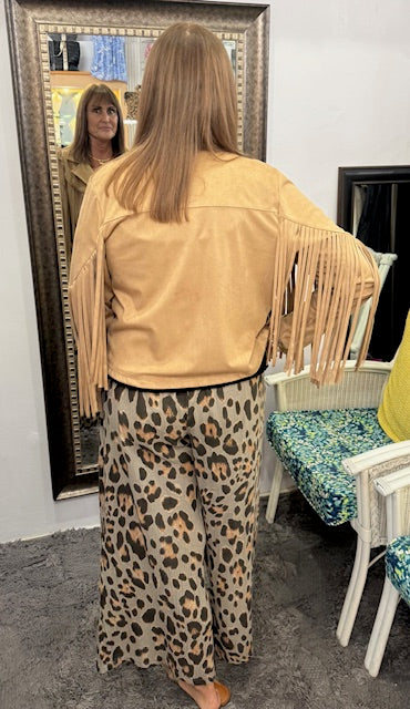 Faux Suede Fringe Jacket (Assorted Colors)
