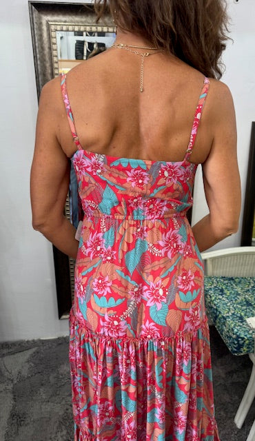 Passion Flower Tie Front Dress