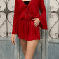 Kaia Red Bell Sleeve Romper