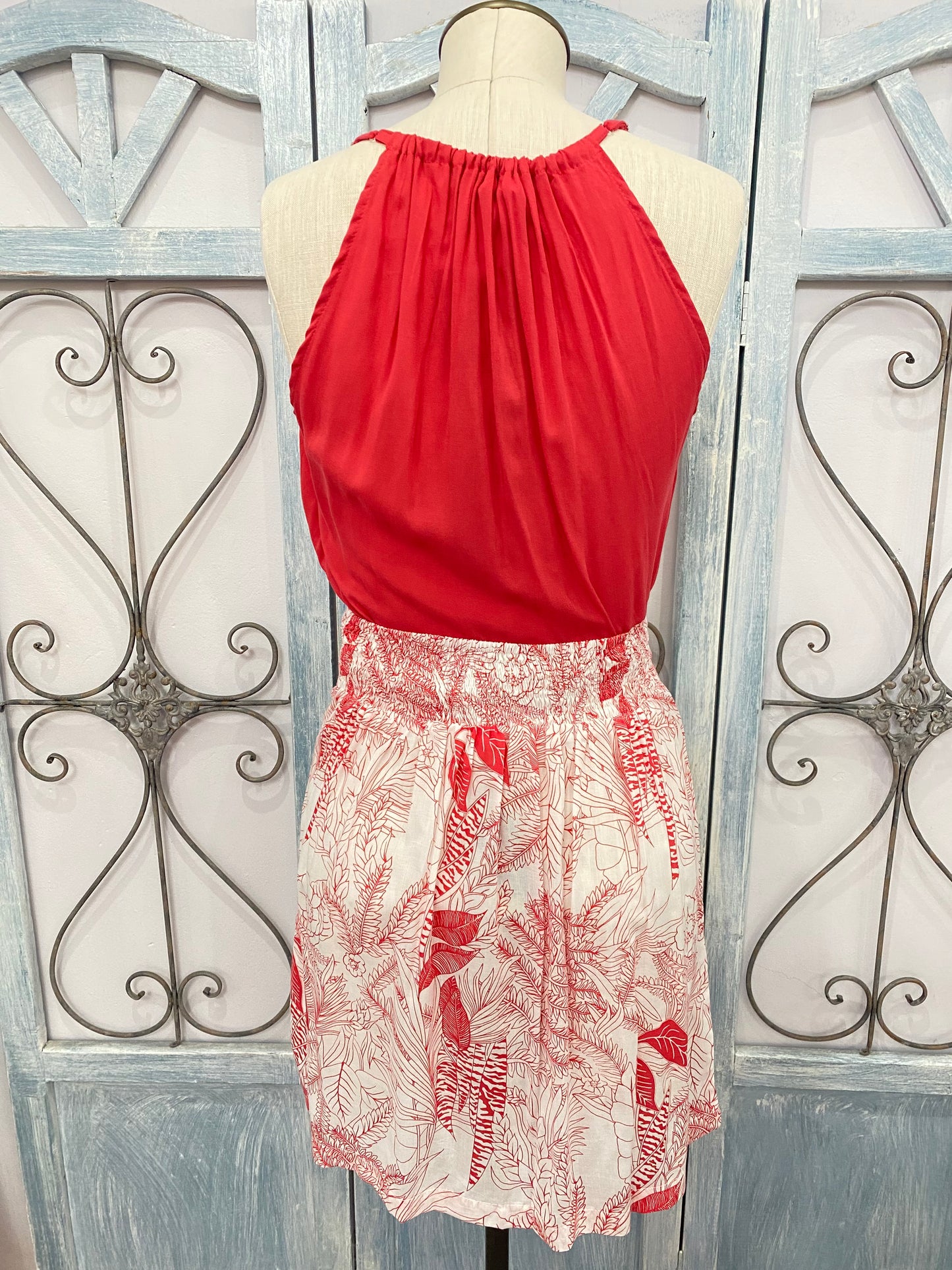 Akemi Red and White Skirt