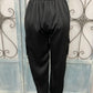 Black Satin Cargo Pants