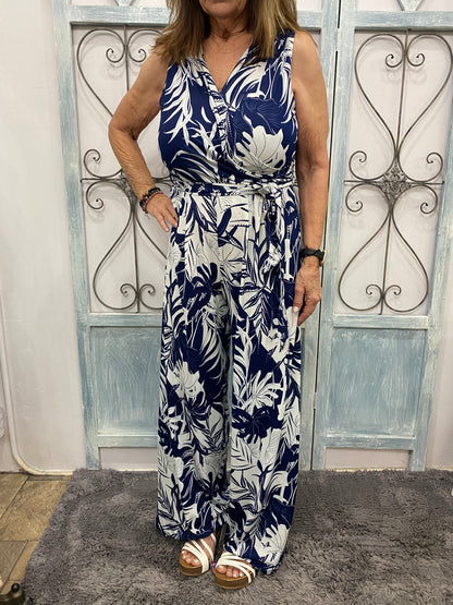 Navy Winifred Sleeveless Jumpsuit
