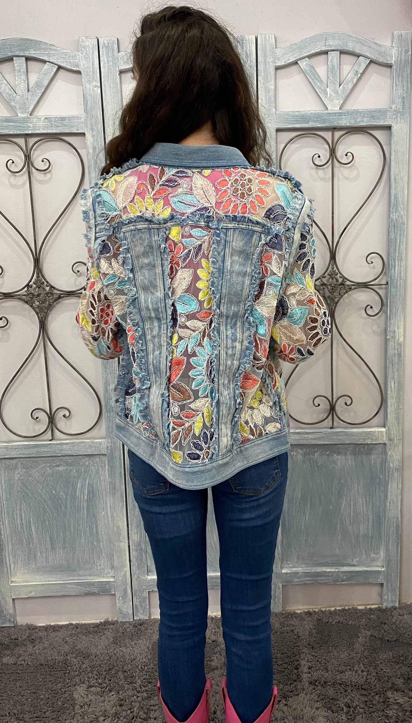 Melissa Denim Floral Lace Jacket