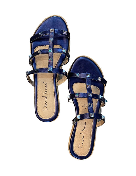 Navy Blue Studded Flats