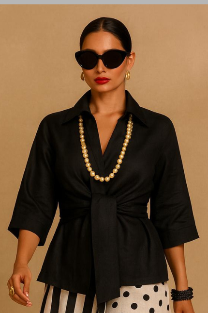 Vera Linen Tie Fornt Jacket (Assorted Colors)