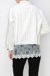 DENIM JACKET WITH SPARKLY STONES