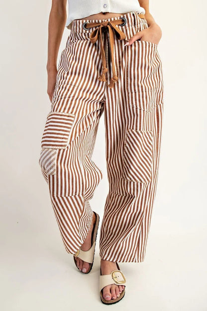 Striped Barrel Pants