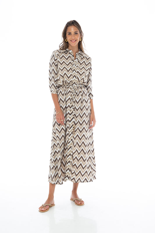 ZigZag Maxi Shirt Dress