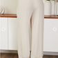 Monica Elastic Waist Beige Pants
