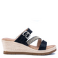 Black Monica Slip on Wedge Sandal