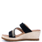 Black Monica Slip on Wedge Sandal