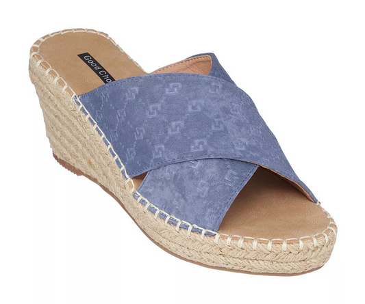 Darline Blue Woven Wedge