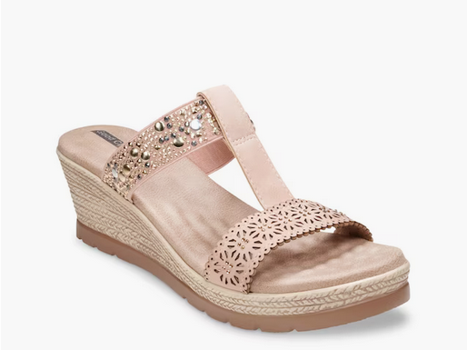 Alena Natural Slip on Wedge Sandal