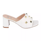 White Alexis Chunky Wedge With Gold Studs