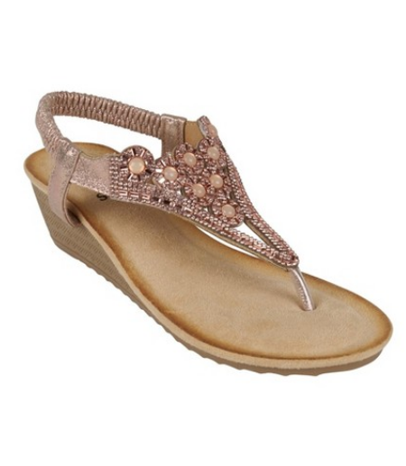 Chloe Rhinestone Wedge Slingback Sandal (Assorted Colors)