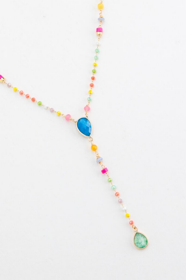 Beaded Lariat Necklace (Assorted Colors)