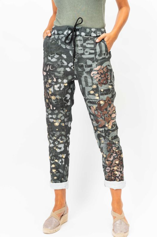 Army Green Love Is In The Air Joggers