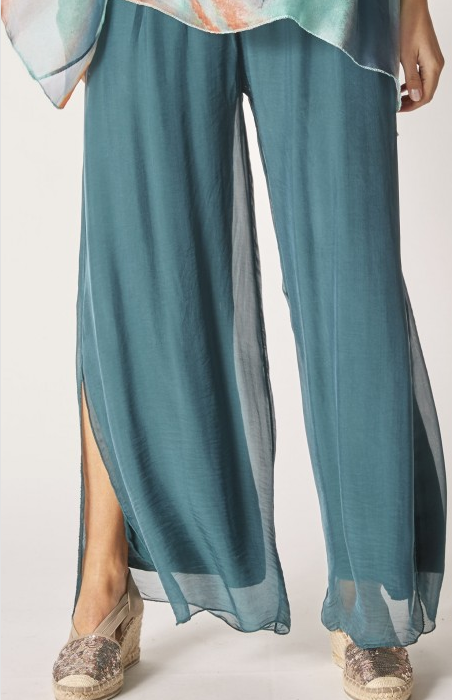 Ronica Silky Slit Pants (Assorted Colors)