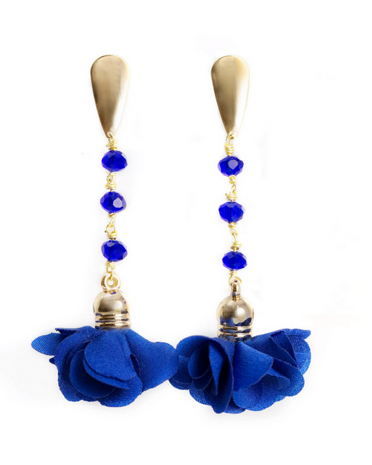 Beaded Flower Statement Earrings (Assorted Colors)