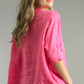 Fuchsia Two Pocket Linen Top