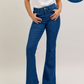 Dark Denim High-Waist Sparkle Flare Jeans