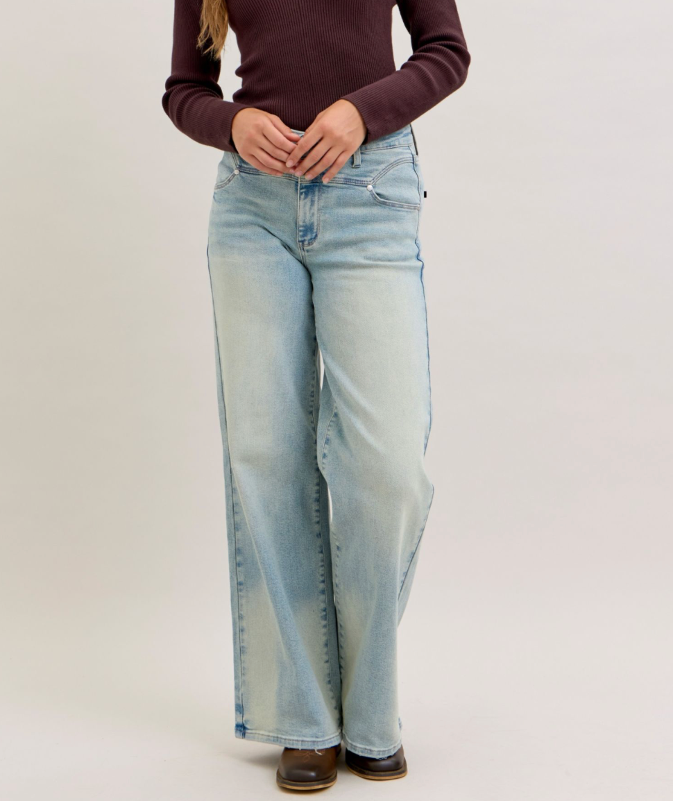 Medium Denim High-Waist Column Straight Jeans