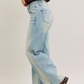 Medium Denim High-Waist Column Straight Jeans