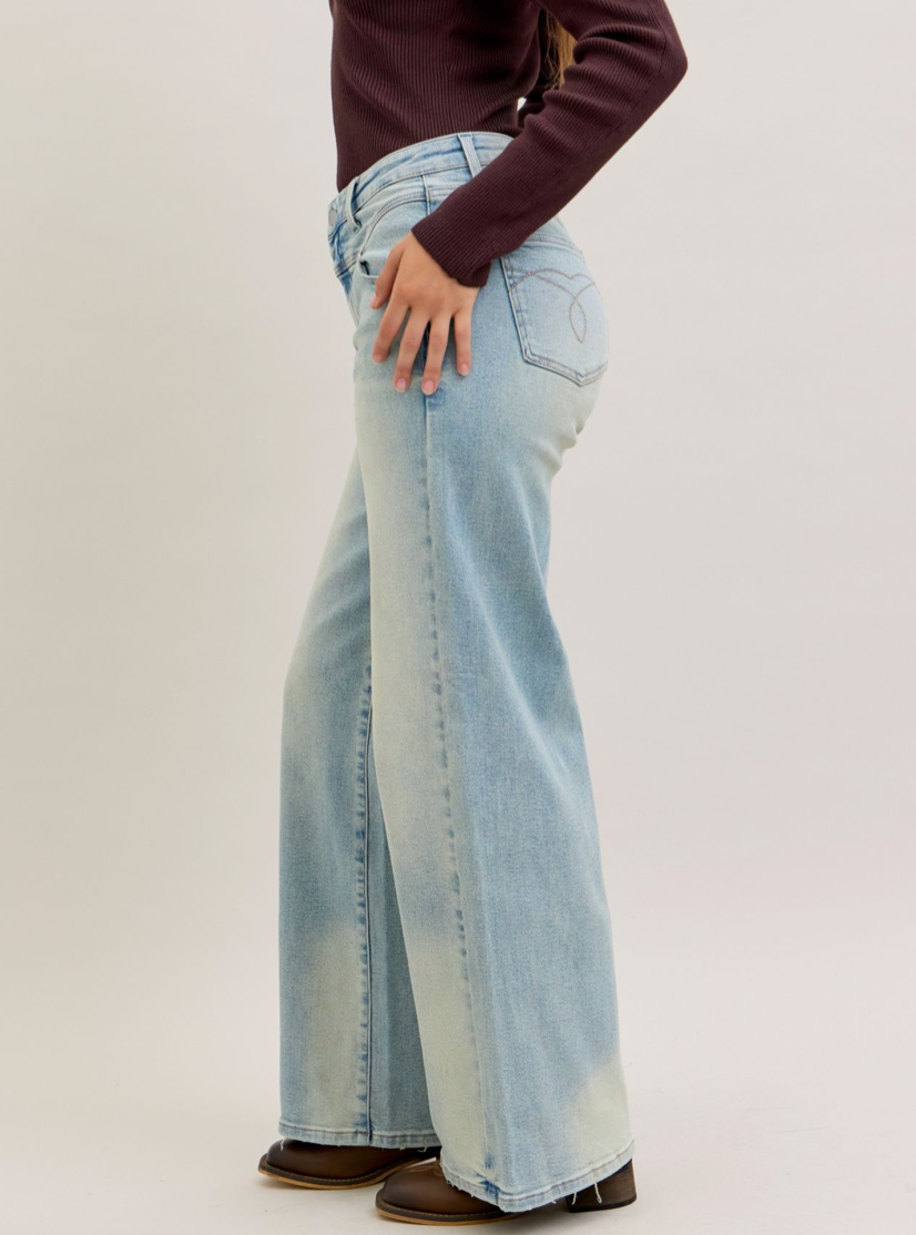Medium Denim High-Waist Column Straight Jeans