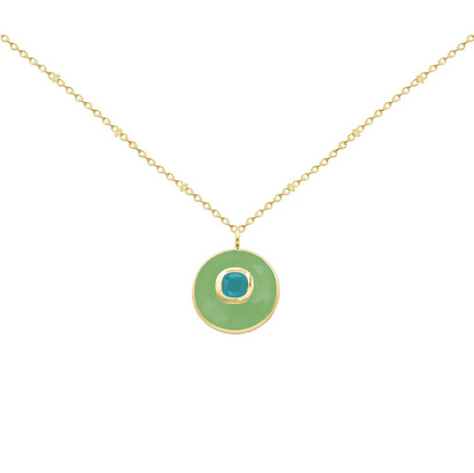 Green Amethyst w/Green Onyx Karina Necklace