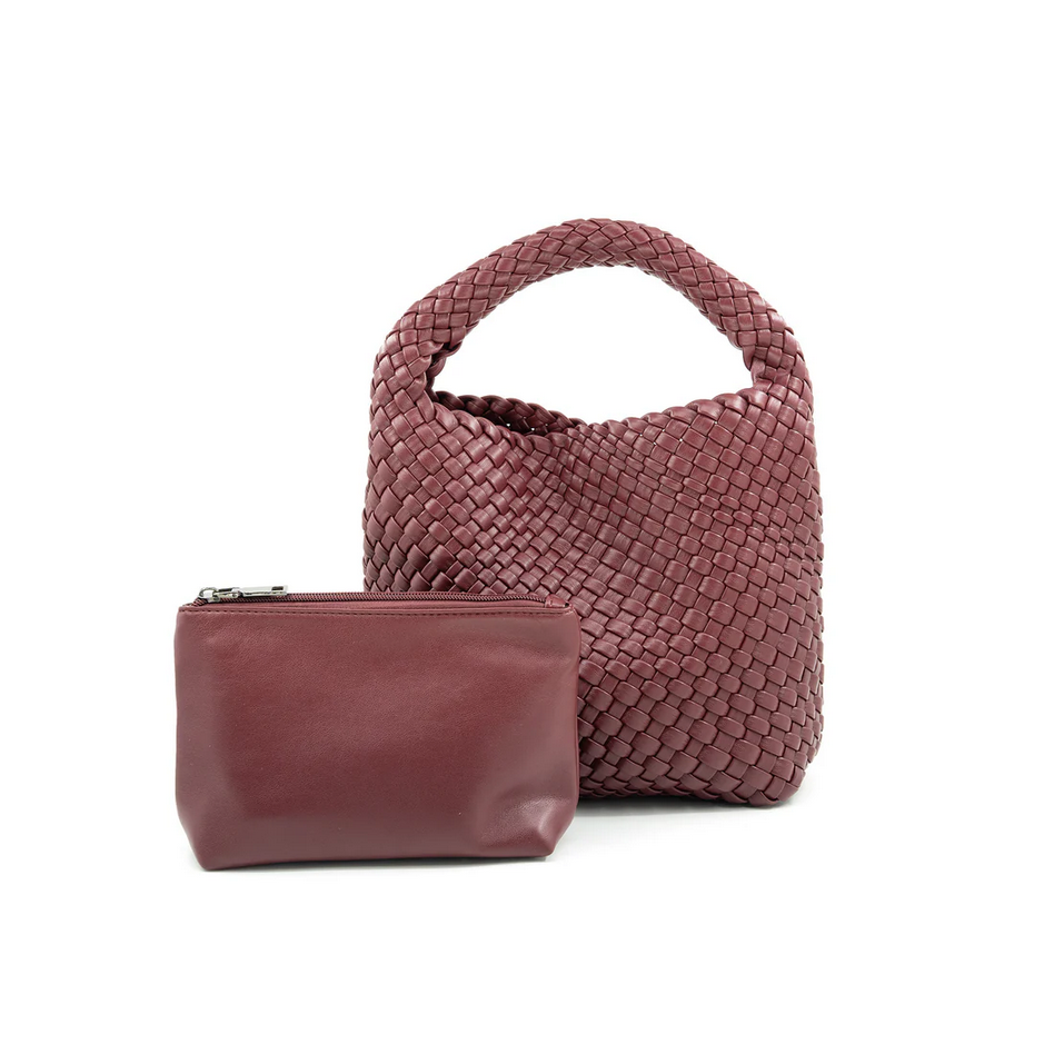 Woven Mini Tote with Crossbody Strap (Assorted Colors)