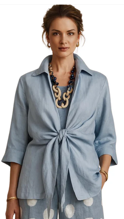 Vera Linen Tie Fornt Jacket (Assorted Colors)